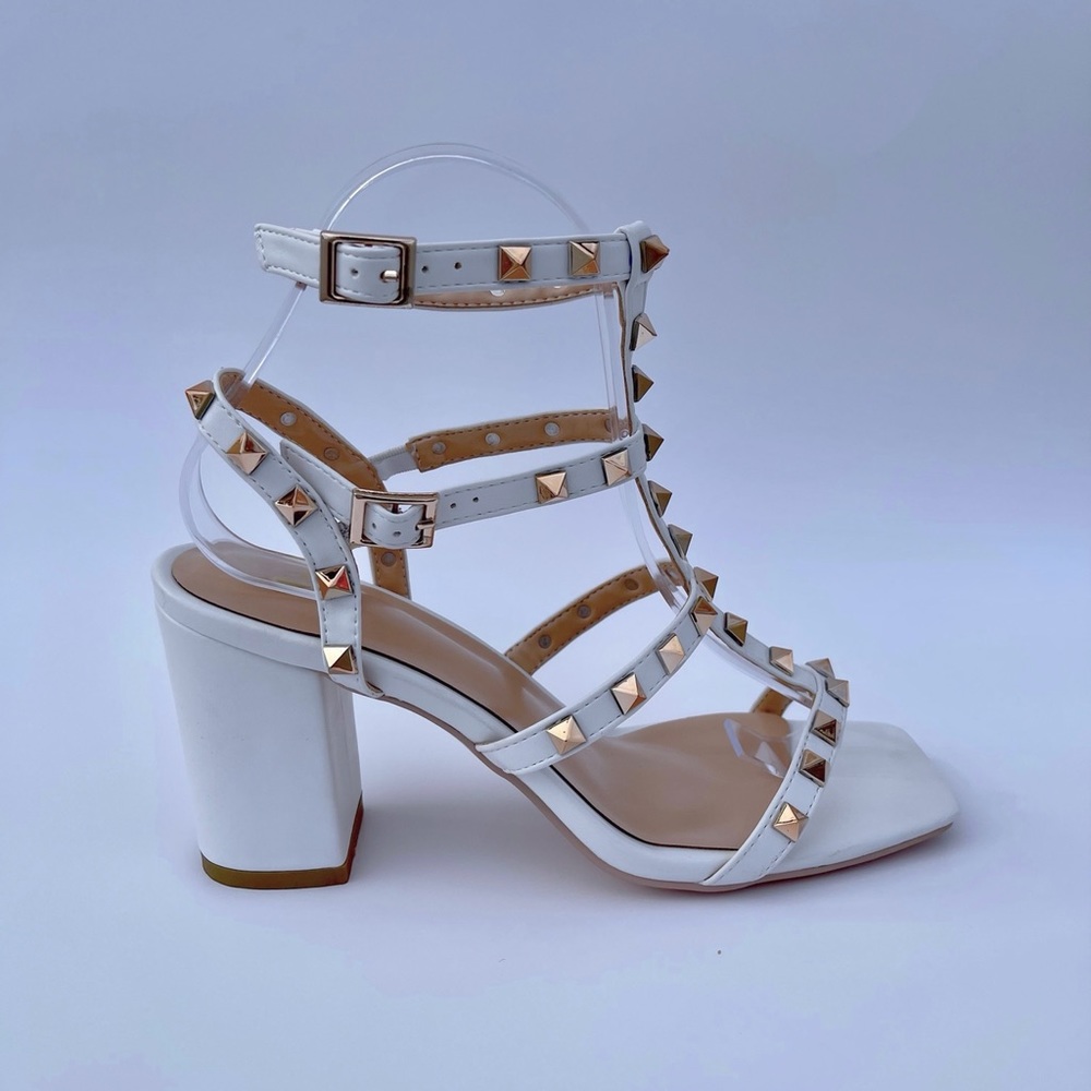 White Paolina Vegan Gladiator Sandals
